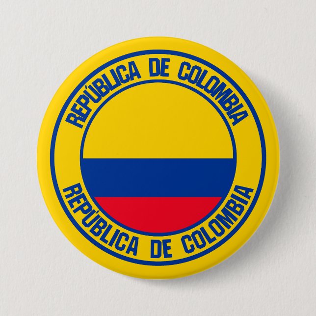Colombia Round Emblem 3 Inch Round Button (Front)