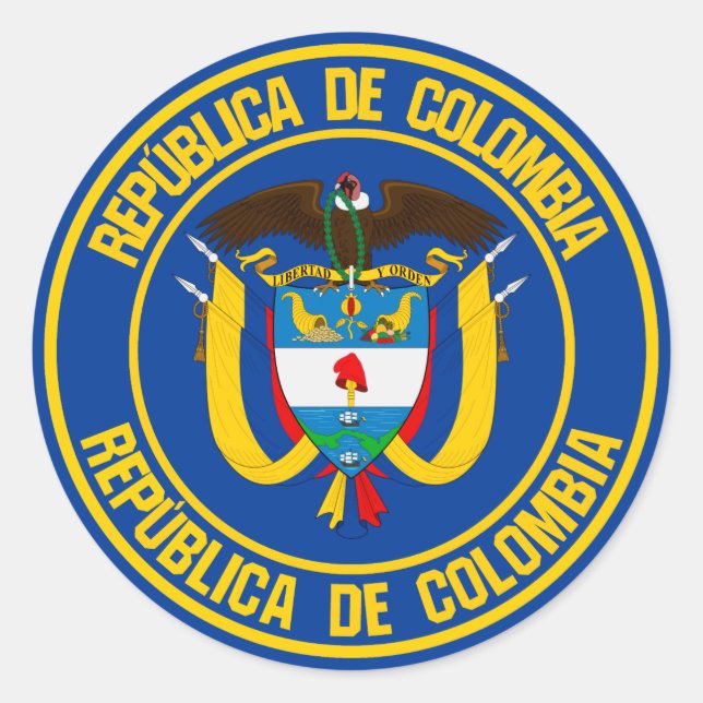 Colombia Round Emblem Classic Round Sticker (Front)