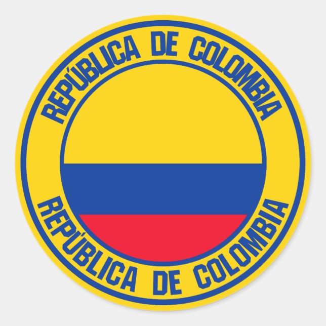 Colombia Round Emblem Classic Round Sticker (Front)