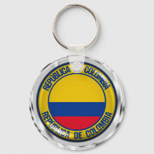 Colombia Round Emblem Keychain
