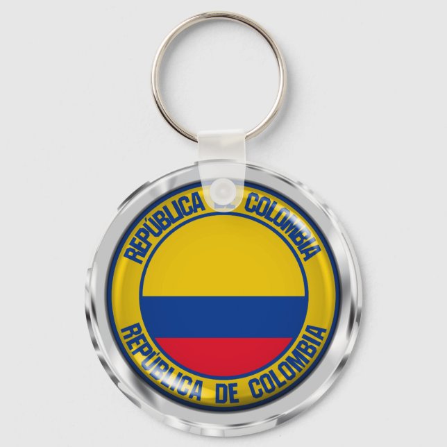 Colombia Round Emblem Keychain (Front)