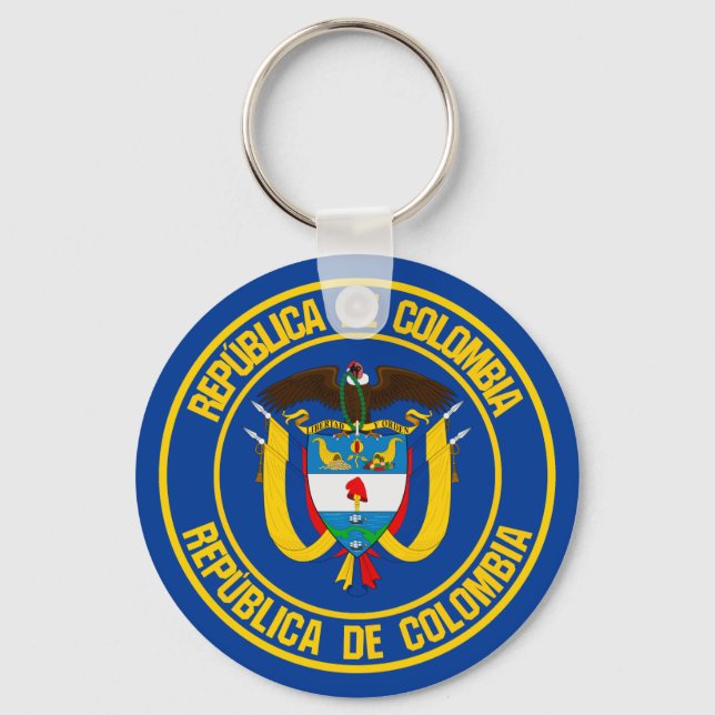 Colombia Round Emblem Keychain (Front)