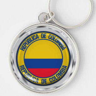 Colombia Round Emblem Keychain