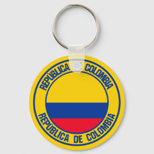Colombia Round Emblem Keychain