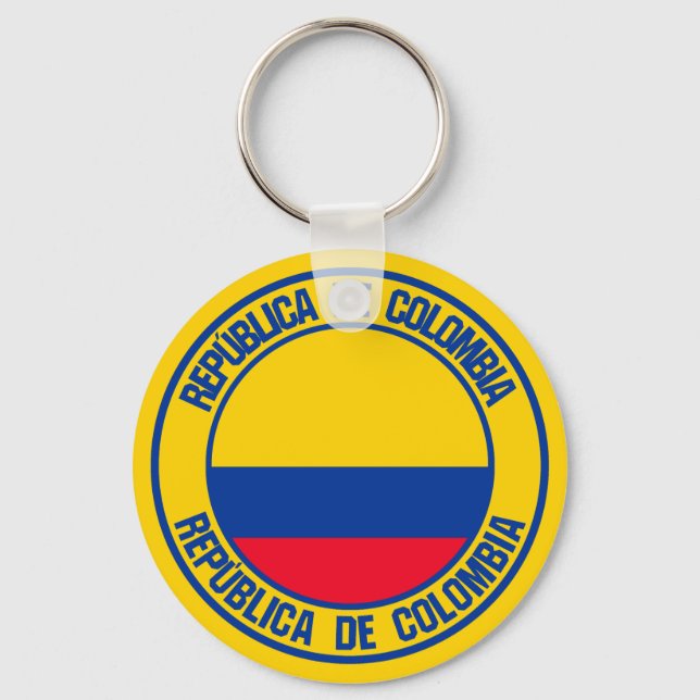 Colombia Round Emblem Keychain (Front)