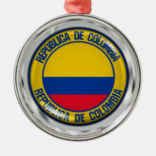 Colombia Round Emblem Metal Ornament