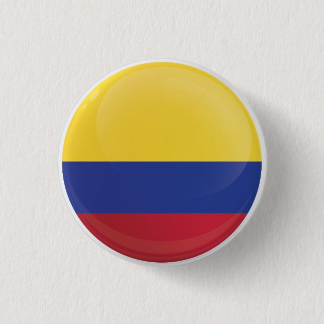 Colombia  Round Icon Flag 1 Inch Round Button (Front)