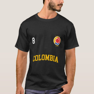 Colombia Soccer Hoodie No 8 Colombian Flag Camiset T-Shirt