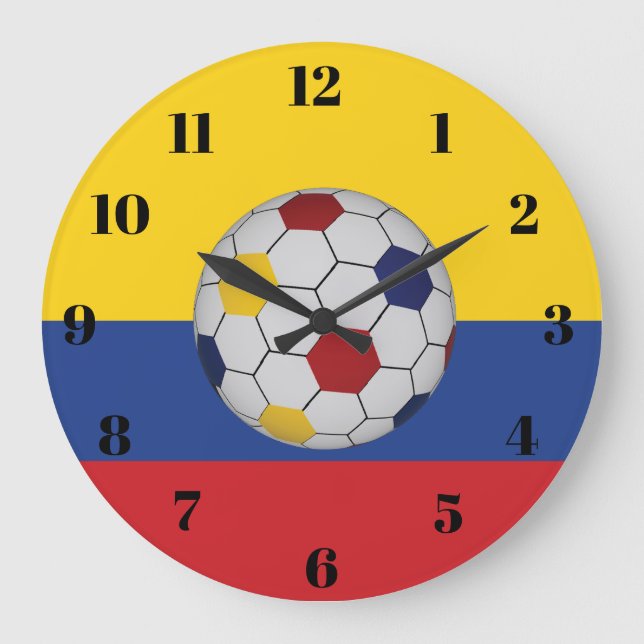 Colombia Soccer Large Clock (Front)