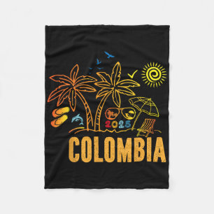 Colombia Souvenirs Vacation 2025 Family Trip Frien Fleece Blanket
