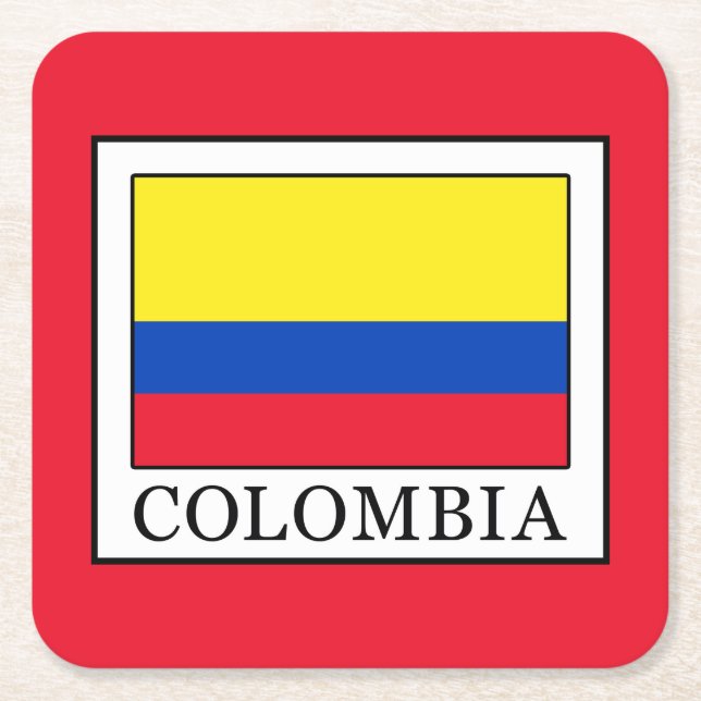 Colombia Square Paper Coaster (Front)
