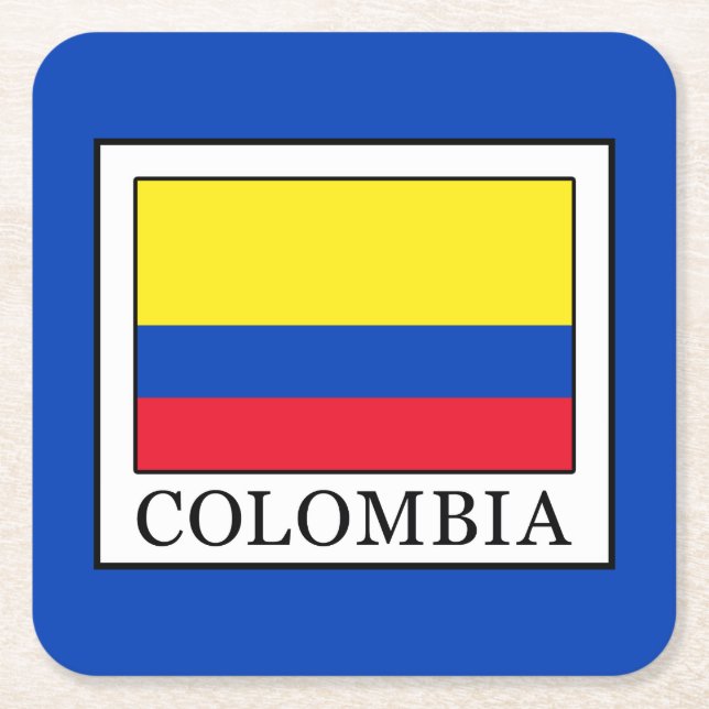 Colombia Square Paper Coaster (Front)