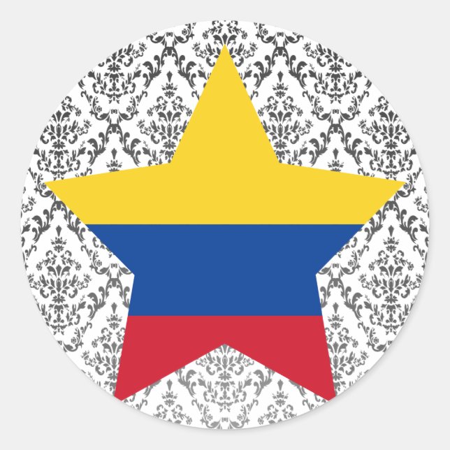 Colombia Star Classic Round Sticker (Front)