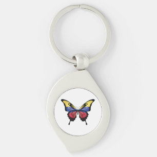 Colombia Swallowtail Butterfly Flag Sticker Keychain