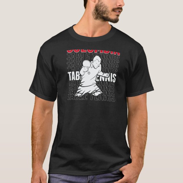 Colombia Table Tennis  Support Colombian Ping Pong T-Shirt (Front)