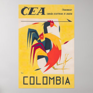 Colombia Travel Poster Colombian Art Print 