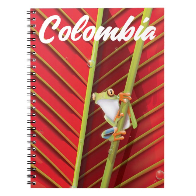 Colombia tree frog travel poster notebook (Front)