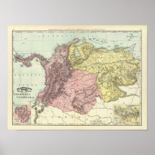 Colombia, Venezuela Poster
