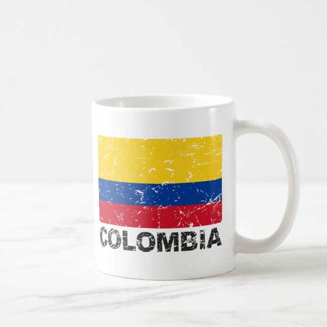 Colombia Vintage Flag Coffee Mug (Right)
