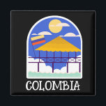 Colombia Vintage Travel Magnet<br><div class="desc">Stylish Colombia Vintage Magnet with a unique beach inspired artwork. For every colombian and tourist who visited cartagena,  Santa Marta,  San Andres,  Medellin or another beautiful destination of the colombian country.</div>