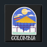 Colombia Vintage Travel Magnet<br><div class="desc">Stylish Colombia Vintage Magnet with a unique beach inspired artwork. For every colombian and tourist who visited cartagena,  Santa Marta,  San Andres,  Medellin or another beautiful destination of the colombian country.</div>