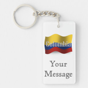 Colombia Waving Flag Keychain