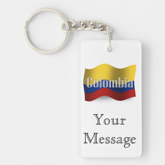 Colombia Waving Flag Keychain (Front)