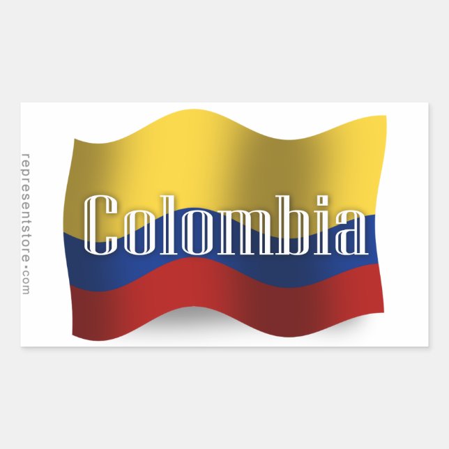 Colombia Waving Flag Sticker (Front)
