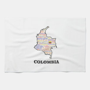 COLOMBIA WORD COLLAGE KITCHEN TOWEL