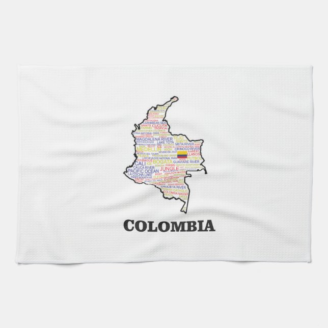 COLOMBIA WORD COLLAGE KITCHEN TOWEL (Horizontal)