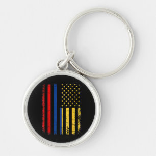Colombian American Flag Colombian Roots Colombia A Keychain