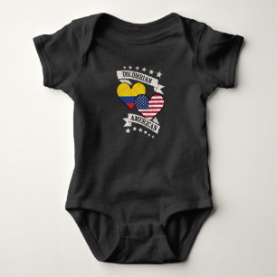 Colombian American Heart Flags Colombia America Baby Bodysuit