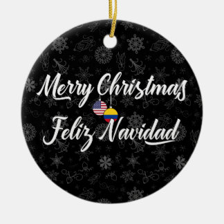 Colombian American With Custom Year Bilingual Ceramic Ornament