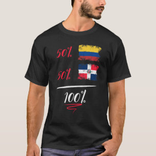 Colombian And Dominican Heritage Flag Pride DNA Ha T-Shirt