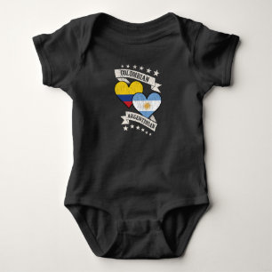Colombian Argentinian Heart Flags Colombia Argenti Baby Bodysuit