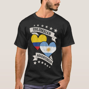 Colombian Argentinian Heart Flags T-Shirt