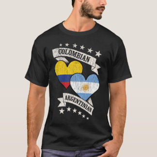Colombian Argentinian Heart Flags T-Shirt