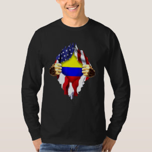 Colombian Blood Inside Me Colombia American Flag T-Shirt