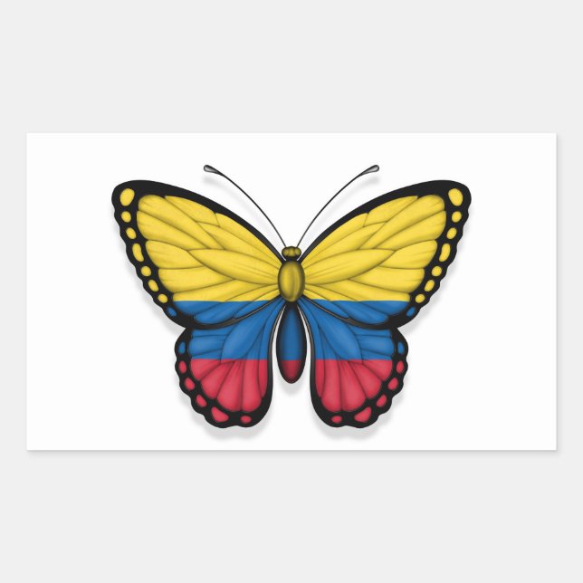 Colombian Butterfly Flag Sticker (Front)