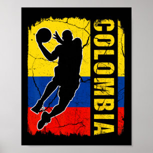 Colombian Bysketbyll Player Colombia Flag Bysketby Poster