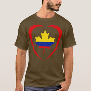 Colombian Canadian Multinational Patriot Flag Hear T-Shirt