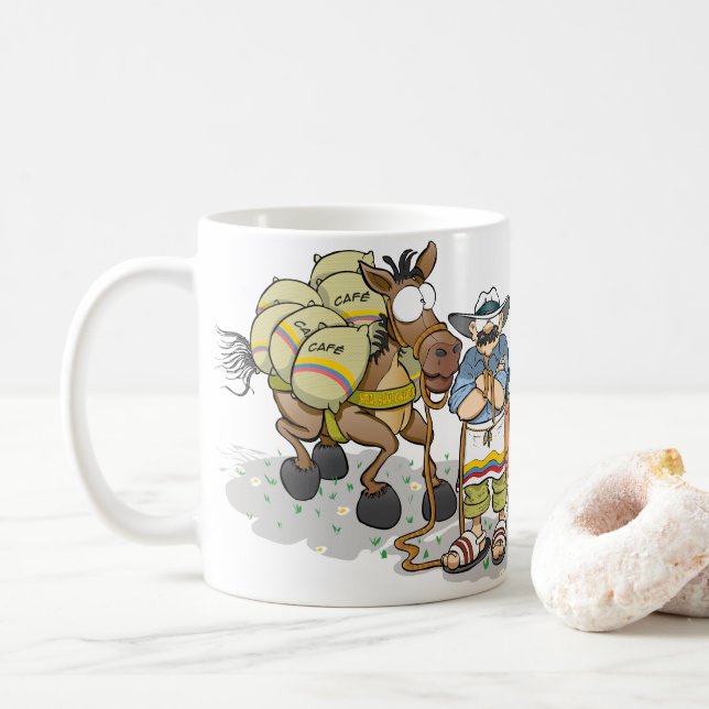 Colombian coffee. Cafe colombiano Coffee Mug (With Donut)