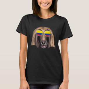 Colombian Flag Afghan Hound Dog Colombia Pocket T-Shirt