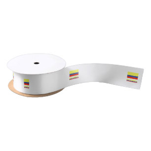 Colombian Flag and COLOMBIA Satin Ribbon