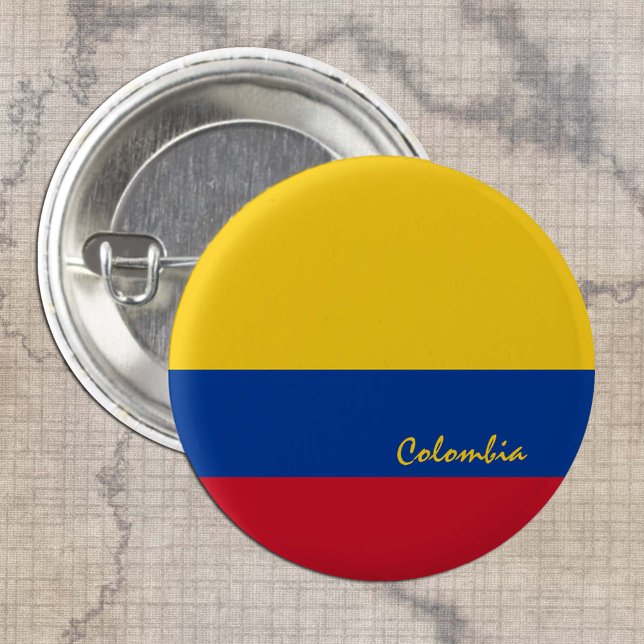 Colombian Flag button, patriotic Colombia 1 Inch Round Button (Creator Uploaded)