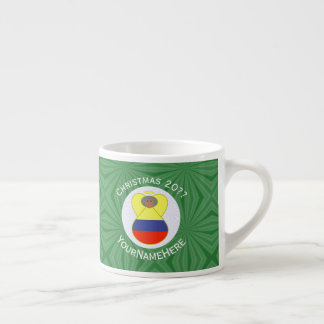 Colombian Flag Christmas Abuela Angel Personalized Espresso Cup