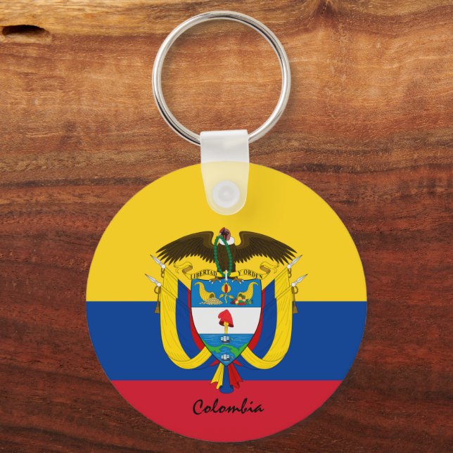 Colombian Flag & Colombia patriots / sports Keychain (Front)