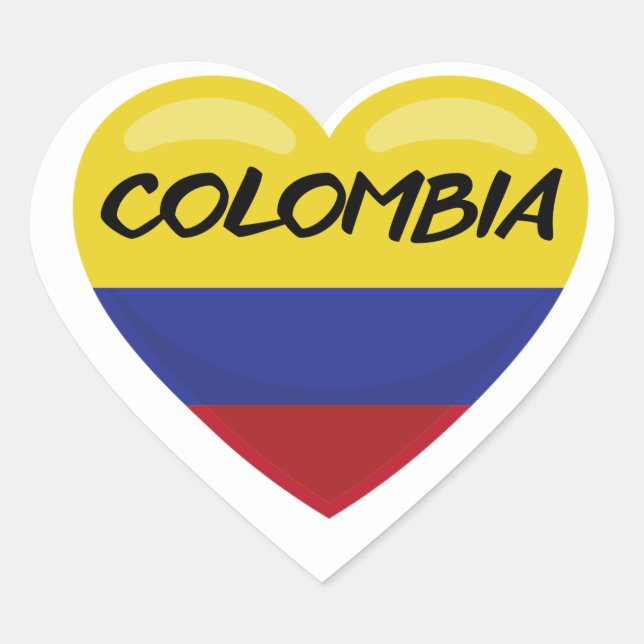 Colombian Flag Heart Sticker (Front)