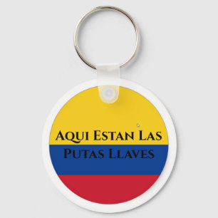 Colombian Flag Key Chain "Here are my keys"
