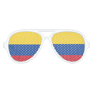 Colombian Flag Party Shades. Aviator Sunglasses